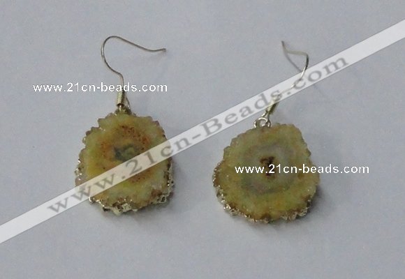 NGE129 18*20mm - 20*25mm freeform druzy agate gemstone earrings