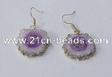 NGE130 18*20mm - 20*25mm freeform druzy agate gemstone earrings