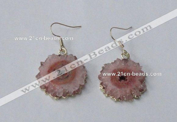 NGE131 18*20mm - 20*25mm freeform druzy agate gemstone earrings