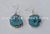 NGE132 18*20mm - 20*25mm freeform druzy agate gemstone earrings