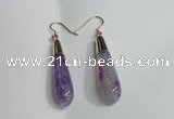 NGE14 10*40mm teardrop agate gemstone earrings wholesale