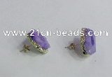 NGE140 12*14mm - 15*18mm freeform druzy agate gemstone earrings