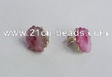 NGE141 12*14mm - 15*18mm freeform druzy agate gemstone earrings