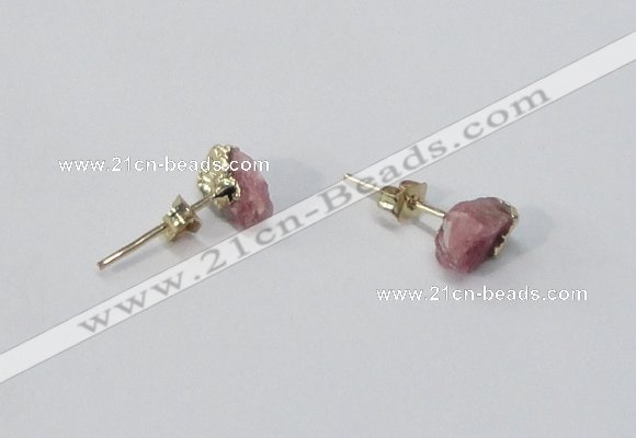 NGE149 4*6mm - 5*8mm freeform tourmaline gemstone earrings