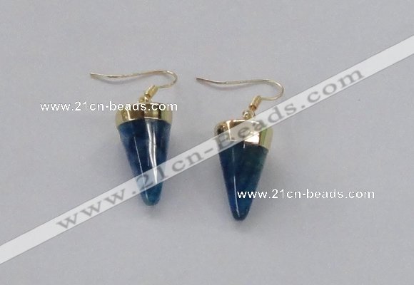 NGE157 11*20mm – 12*22mm cone agate gemstone earrings wholesale