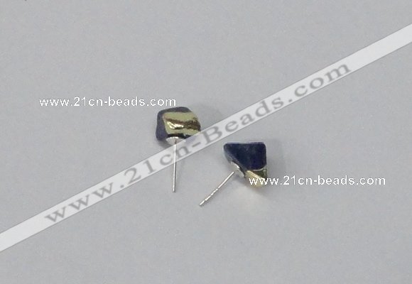 NGE165 4*6mm – 5*8mm freeform lapis lazuli gemstone earrings