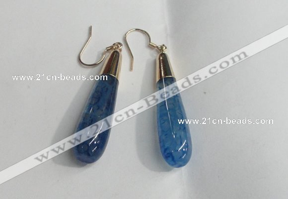 NGE17 10*40mm teardrop agate gemstone earrings wholesale