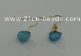 NGE173 5*8mm - 6*10mm nuggets druzy agate earrings wholesale