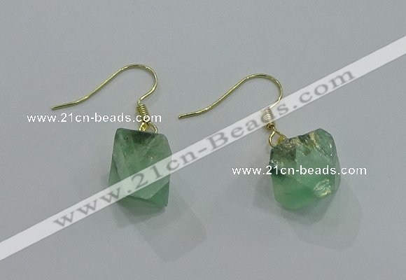 NGE175 8*10mm - 10*12mm nuggets fluorite earrings wholesale