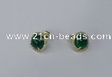 NGE180 10mm flat round agate gemstone earrings wholesale