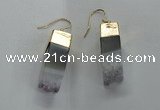 NGE20 10*25mm - 10*30mm freeform druzy amethyst earrings wholesale