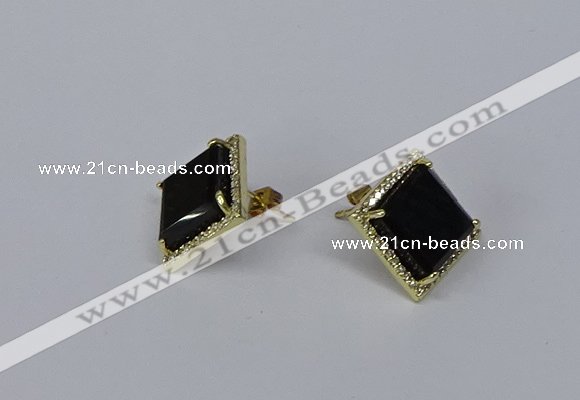 NGE203 12*12mm square agate gemstone earrings wholesale