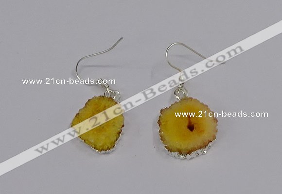 NGE206 18*20mm - 20*25mm freeform druzy agate gemstone earrings