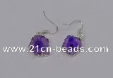 NGE207 18*20mm - 20*25mm freeform druzy agate gemstone earrings