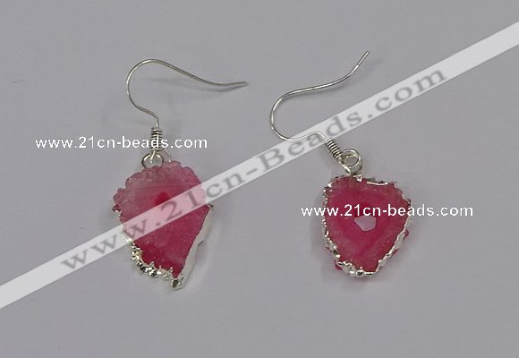 NGE208 18*20mm - 20*25mm freeform druzy agate gemstone earrings