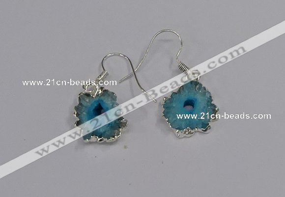 NGE209 18*20mm - 20*25mm freeform druzy agate gemstone earrings