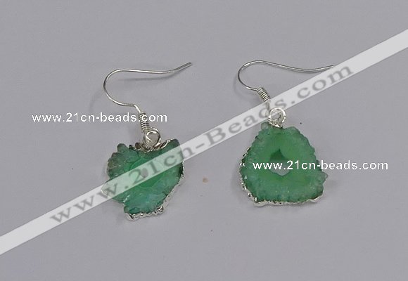 NGE210 18*20mm - 20*25mm freeform druzy agate gemstone earrings