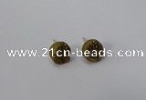 NGE216 8mm coin druzy agate gemstone earrings wholesale