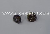 NGE223 12mm coin druzy agate gemstone earrings wholesale