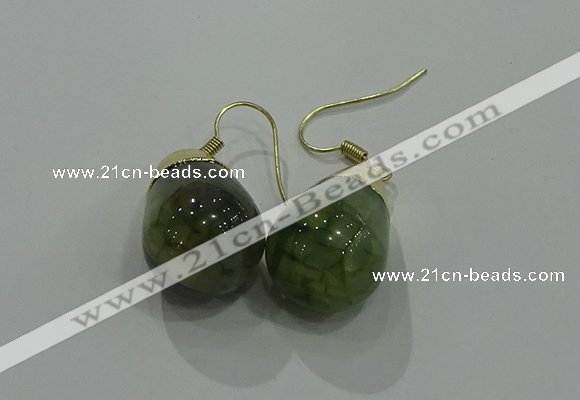 NGE238 15*20mm teardrop agate gemstone earrings wholesale