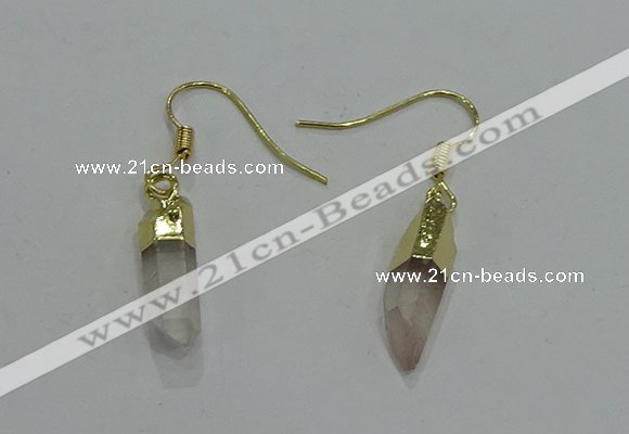 NGE250 5*16mm - 5*18mm sticks white crystal gemstone earrings