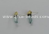 NGE255 5*18mm - 6*22mm sticks dyed white crystal earrings