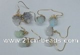 NGE26 10*14mm - 12*16mm nuggets druzy quartz earrings wholesale