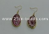 NGE260 13*18mm - 15*20mm freeform druzy agate earrings