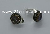 NGE286 15mm - 16mm coin plated druzy agate earrings wholeasle