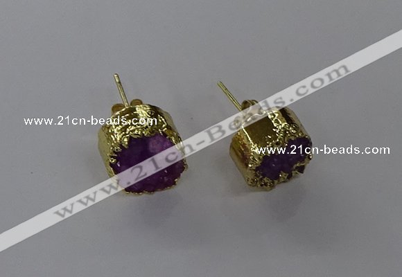 NGE314 12mm - 14mm freeform druzy agate earrings wholesale