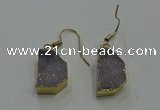 NGE321 10*14mm - 12*16mm freeform druzy agate gemstone earrings