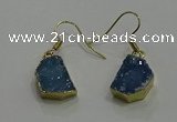 NGE324 10*14mm - 12*16mm freeform druzy agate gemstone earrings