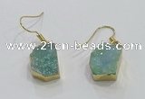 NGE325 10*14mm - 12*16mm freeform druzy agate gemstone earrings