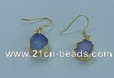 NGE332 9mm - 11mm freeform druzy agate earrings wholesale