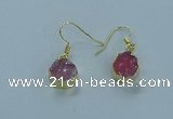 NGE333 9mm - 11mm freeform druzy agate earrings wholesale