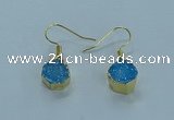 NGE334 9mm - 11mm freeform druzy agate earrings wholesale