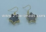 NGE345 14mm - 16mm star druzy agate earrings wholesale