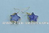 NGE347 14mm - 16mm star druzy agate earrings wholesale