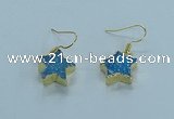 NGE349 14mm - 16mm star druzy agate earrings wholesale