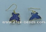 NGE355 10*14mm - 12*16mm butterfly druzy agate earrings wholesale