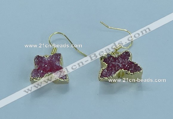 NGE356 10*14mm - 12*16mm butterfly druzy agate earrings wholesale