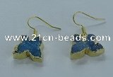 NGE357 10*14mm - 12*16mm butterfly druzy agate earrings wholesale