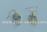 NGE360 10*10mm - 11*11mm heart druzy agate earrings wholesale