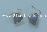 NGE370 13*13mm - 14*14mm heart druzy agate earrings wholesale