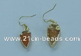 NGE381 9*18mm - 10*20mm arrowhead druzy agate earrings wholesale