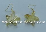 NGE389 20mm - 22mm starfish druzy agate earrings wholesale