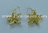 NGE390 20mm - 22mm starfish druzy agate earrings wholesale