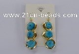 NGE395 10*32mm - 12*38mm druzy agate gemstone earrings