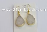 NGE400 15*20mm teardrop druzy agate gemstone earrings wholesale