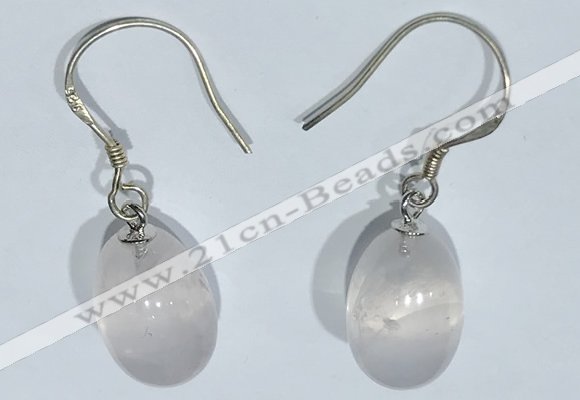 NGE416 10*14mm teardrop rose quartz earrings wholesale